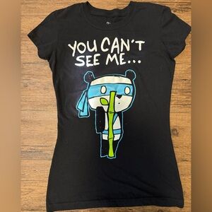 Black Graphic Tee with Panda Design Shirt